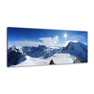 Tableau panorama du mont blanc imprimé sur toile 100x40 cm