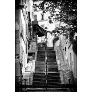 Tableau Paris rue de Montmartre imprimé sur toile 60x90 cm