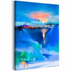 Tableau paysage d'hiver vertical 80 x 120 cm