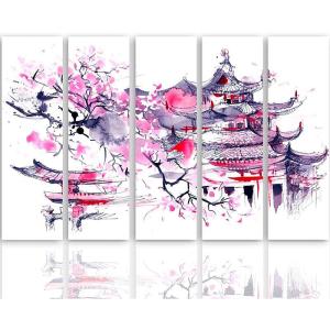 Tableau paysage japonais 250 x 120 cm