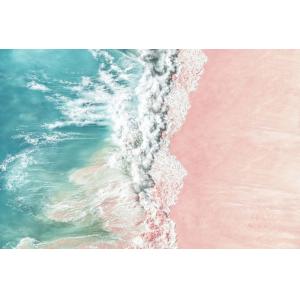Tableau paysage mer plage de sable rose  imprimé sur toile…