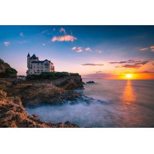 Tableau paysage mer souvenir de biarritz  imprimé sur toile…