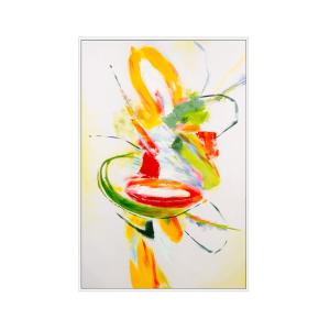 Tableau peint à l’huile en bois multicolore, 80 x 120 cm