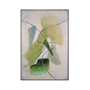 Tableau peint à l’huile en bois vert, 100 x 150 cm