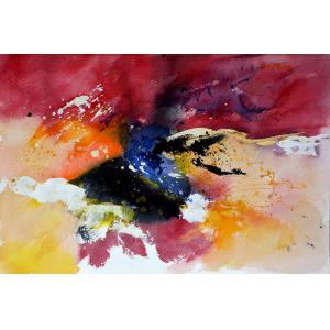 Tableau peint abstraite aquarelle imprimé sur toile 45x30 c…