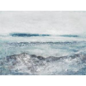 Tableau peinture 120 x 90 cm océan bleu abstrait