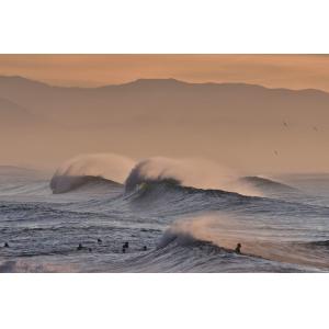 Tableau plage Hossegor mouettes au pic imprimé sur toile 90…