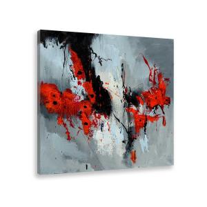 Tableau plexiglas abstrait moderne coquelicots 50x50cm