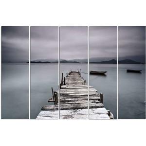 Tableau pont et bateau 250 x 120 cm