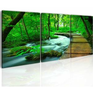 Tableau promenade forestière 120 x 40 cm