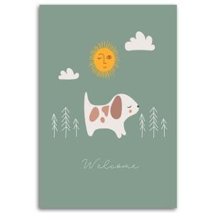 Tableau promener le chien 80 x 120 cm