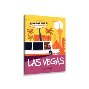 Tableau road trip à vegas imprimé sur toile 30x50cm