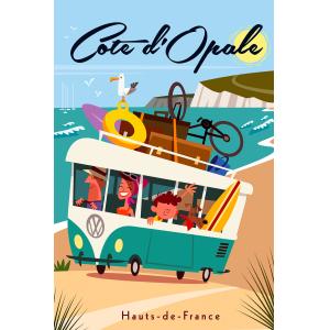 Tableau road trip sur la côte d'opale imprimé sur toile 30x…