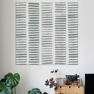 Tableau rondin vert en toile imprimée, 120x120 cm