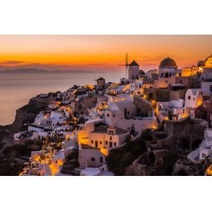 Tableau santorini by night impression sur aluminium 120x80…
