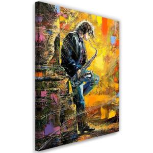 Tableau saxophoniste 80 x 120 cm