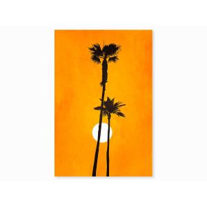 Tableau scandinave Sunset palm imprimé sur toile 30x45cm
