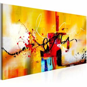 Tableau serpentines folles orange étroites 120 x 40 cm