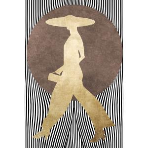Tableau silhouette femme à chapeau imprimé sur toile 40x60…