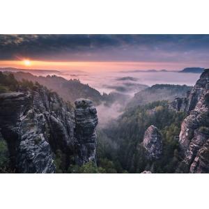 Tableau sunrise on the rocks toile imprimée 120x80 cm