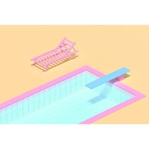 Tableau sur toile ambiance piscine minimaliste 30x45