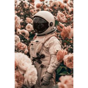 Tableau sur toile Astronaute en fleurs 30x45