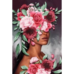 Tableau sur toile buste de fleurs 30x45