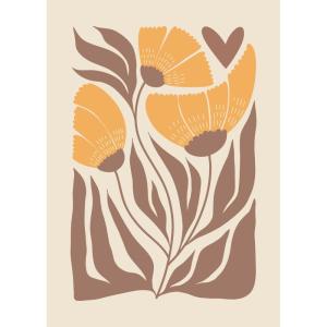 Tableau sur toile fleurs sauvages stylisées 30x45