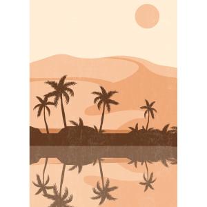 Tableau sur toile illustration désert 30x45