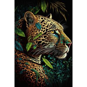 Tableau sur toile léopard 45x65 cm