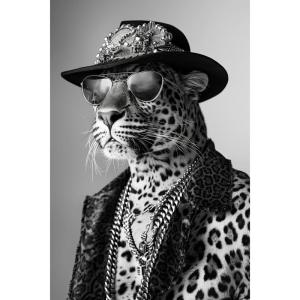 Tableau sur toile Léopard chic 30x45