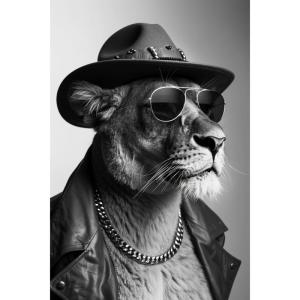 Tableau sur toile Lionne rock 30x45