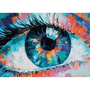 Tableau sur toile œil coloré 45x65