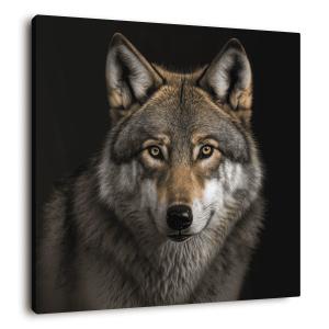 Tableau sur toile portrait loup 45x45