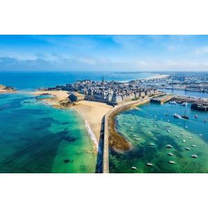 Tableau sur toile Saint-Malo vue du ciel 45x65
