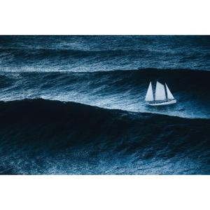 Tableau sur toile voilier en haute mer 45x65