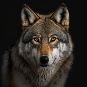 Tableau sur verre portrait loup 45x45