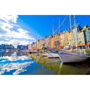 Tableau sur verre synthétique port Honfleur 65x97
