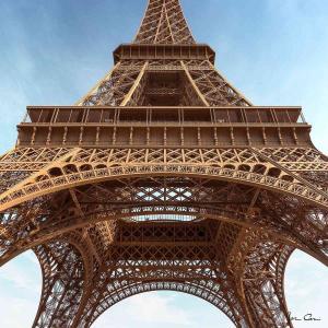 Tableau sur verre synthétique Tour Eiffel Paris 90x90 cm