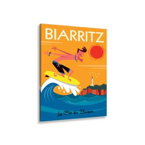 Tableau surf à biarritz imprimé sur toile 30x45cm
