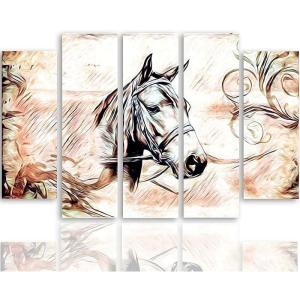 Tableau tête de cheval 3 250 x 120 cm