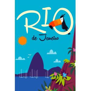 Tableau toucan à rio de janeiro imprimé sur toile 40x60 cm