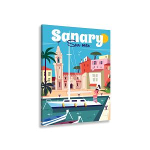 Tableau vacances à sanary imprimé sur toile 60x100cm
