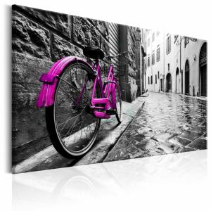 Tableau vélo rose vintage 120 x 80 cm