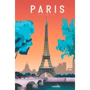 Tableau ville Paris France imprimé sur toile 60x90 cm