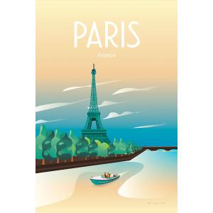Tableau ville Voyage à Paris imprimé sur toile 60x90 cm