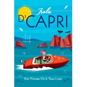 Tableau voyage à capri imprimé sur toile 40x60 cm