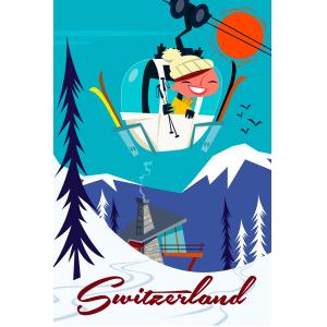 Tableau voyage en suisse imprimé sur toile 30x45 cm