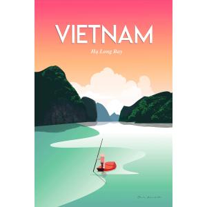 Tableau voyage Vietnam Baie Halong imprimé sur toile 60x90…