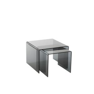 Tables basses carrées gigognes en verre L65